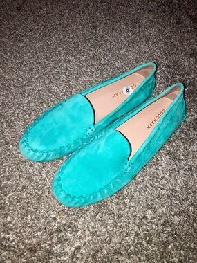 Cole Haan Turquoise Suede Slip-On Loafers - Women 9B